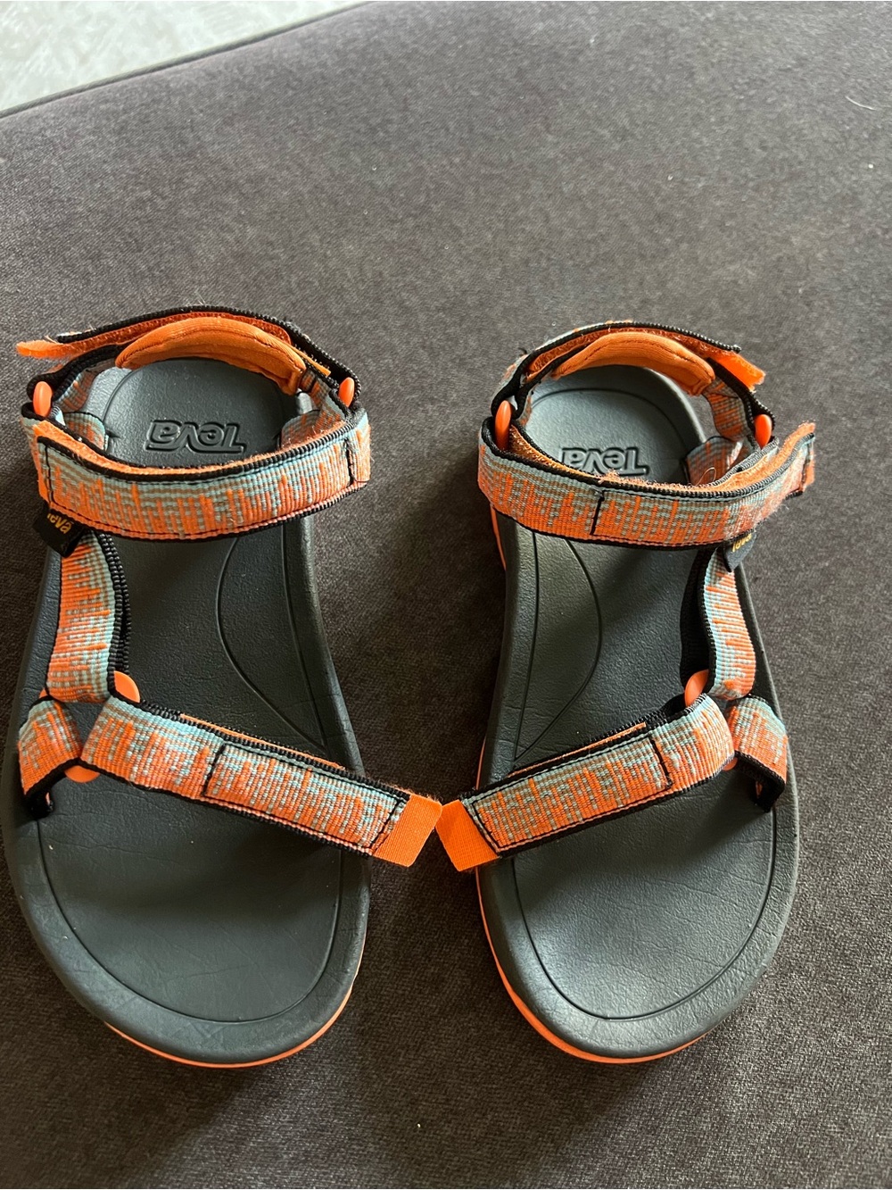 Teva Kids Orange and Gray Sport Sandals with Adjustable Straps
